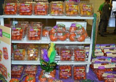 Range of organic products on display at the Village Farms booth. The company’s exclusive and authentic tomato variety Heavenly villagio marzano is now also available in organic.